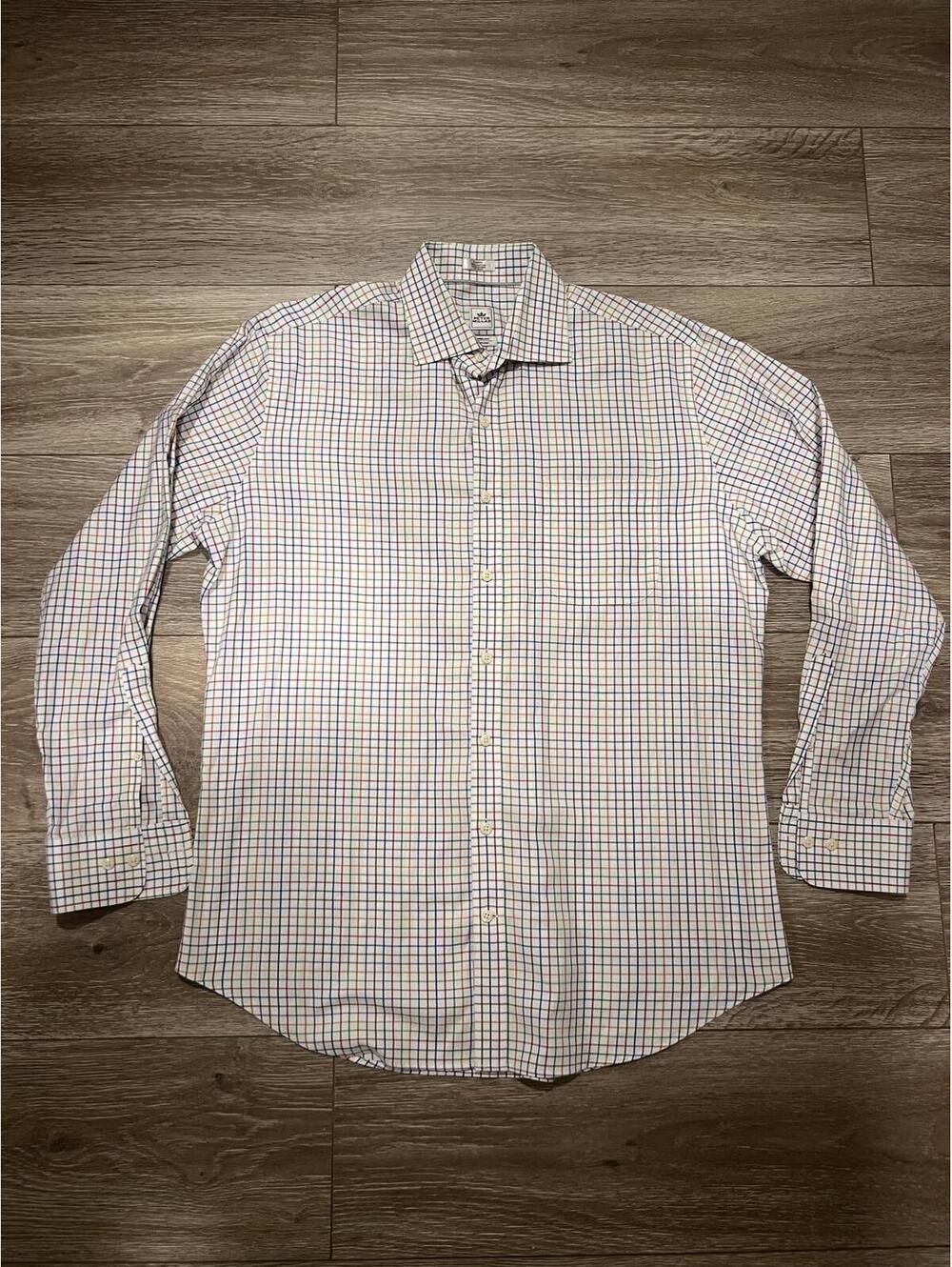Peter Millar Men's Large Dress Shirt Multi-Color Check